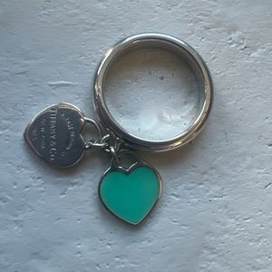 Tiffany two charm sterling silver ring